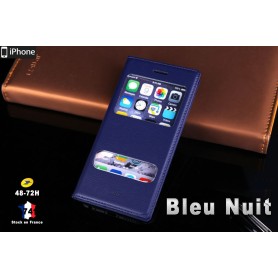 Housse Etui Flip Smart View Cover Bleu Nuit iPhone 6S 6 Port Offert