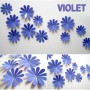 12 Pièces 3D Stickers Fleur Pvc Design 10 Pétales Violet Décoration Maison