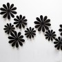 24 Pièces 3D Stickers Fleur Gerbera Noir Pvc Design Pétales Décoration Maison