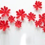 24 Pièces 3D Stickers Fleur Gerbera Rouge Pvc Design Pétales Décoration Maison