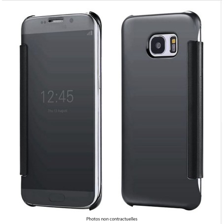 KISSCASE Étui NOIR Clear view pour Samsung Galaxy S8 Plus Flip Étuis Cover ultra fin