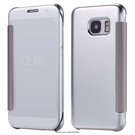 KISSCASE Étui Silver Clear view pour Samsung Galaxy S8 Flip Étuis Cover ultra fin