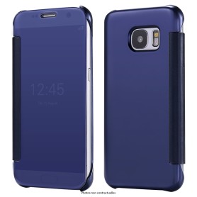 KISSCASE Étui Bleu nuit Clear view pour Samsung Galaxy S8 Flip Étuis Cover ultra fin